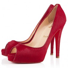 Christian Louboutin Very Prive 100mm Peep Toe Pumps Flamme