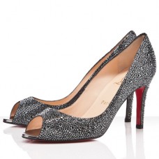 Christian Louboutin You You 80mm Peep Toe Pumps Hematite Christian Louboutin You You 80mm Peep Toe Pumps Hematite