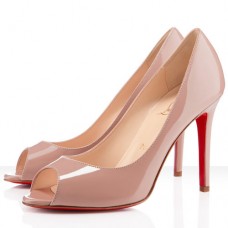 Christian Louboutin You You 100mm Peep Toe Pumps Nude