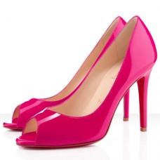 Christian Louboutin You You 100mm Peep Toe Pumps Hot Pink Christian Louboutin You You 100mm Peep Toe Pumps Hot Pink