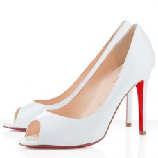 Christian Louboutin You You 100mm Peep Toe Pumps White Christian Louboutin You You 100mm Peep Toe Pumps White