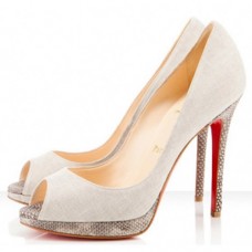 Christian Louboutin Yolanda 120mm Peep Toe Pumps Beige Christian Louboutin Yolanda 120mm Peep Toe Pumps Beige