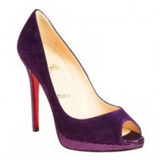 Christian Louboutin Yolanda 120mm Peep Toe Pumps Purple