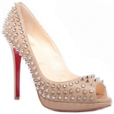 Christian Louboutin Yolanda Spikes 120mm Peep Toe Pumps Pink Christian Louboutin Yolanda Spikes 120mm Peep Toe Pumps Pink