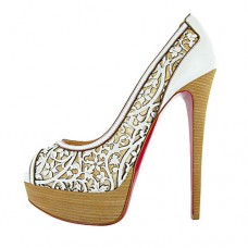 Christian Louboutin Pampas 140mm Peep Toe Pumps White Christian Louboutin Pampas 140mm Peep Toe Pumps White