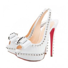 Christian Louboutin Lady Clou 140mm Slingbacks White