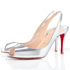Christian Louboutin You You 80mm Slingbacks Silver