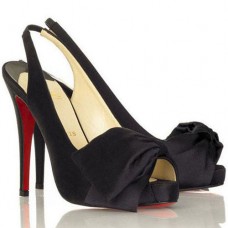 Christian Louboutin Very Noeud 120mm Slingbacks Black
