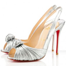 Christian Louboutin Jenny 100mm Slingbacks Silver