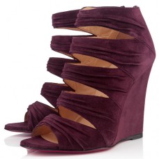 Christian Louboutin Developpa 100mm Wedges Plum