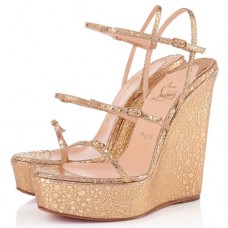 Christian Louboutin 123 Zeppa 140mm Wedges Gold