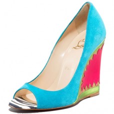 Christian Louboutin Miramar 100mm Wedges Blue