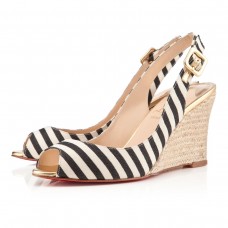 Christian Louboutin puglia 80mm Wedges Black/Gold