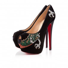 Christian Louboutin Highness 160mm Peep Toe Pumps Black