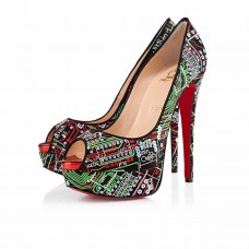 Christian Louboutin Lady Peep 140mm Peep Toe Pumps Multicolor