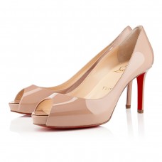 Christian Louboutin No Matter 80mm Peep Toe Pumps Nude Christian Louboutin No Matter 80mm Peep Toe Pumps Nude