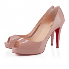 Christian Louboutin Very Prive 100mm Peep Toe Pumps Nude