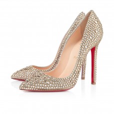 Christian Louboutin Pigalle Strass 120mm Special Occasion Gold