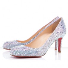 Christian Louboutin Fifi Strass 100mm Special Occasion Silver