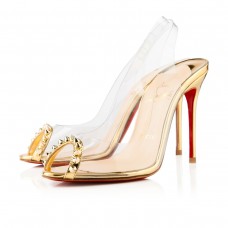 Christian Louboutin Ring My Toe 80mm Slingbacks Gold