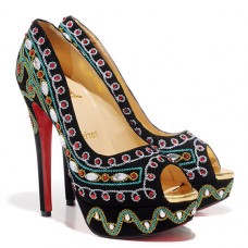 Christian Louboutin Bollywoody 140mm Peep Toe Pumps Black Christian Louboutin Bollywoody 140mm Peep Toe Pumps Black