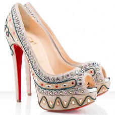 Christian Louboutin Bollywoody 140mm Peep Toe Pumps White Christian Louboutin Bollywoody 140mm Peep Toe Pumps White