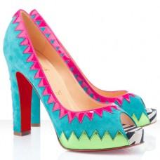 Christian Louboutin Tibu 120mm Peep Toe Pumps Blue