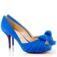 Christian Louboutin Greissimo 80mm Peep Toe Pumps Blue