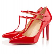 Christian Louboutin V Neck 100mm Pumps Red