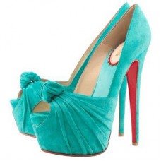 Christian Louboutin Lady Gres 160mm Peep Toe Pumps Turquoise