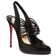 Christian Louboutin Mille Cordes 100mm Slingbacks Black