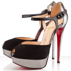 Christian Louboutin No.299 140mm Sandals Black/Silver