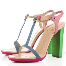 Christian Louboutin Sylvieta 120mm Sandals Green/Gold
