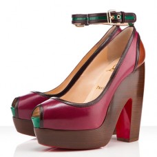 Christian Louboutin Minimi 140mm Peep Toe Pumps Bordeaux