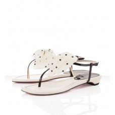 Christian Louboutin Vaudou Flat Sandals Ivory